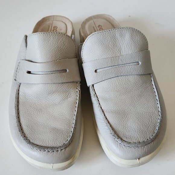 ECCO | Corksphere Mules Slides Gray Leather Sz 37 - Picture 3 of 6